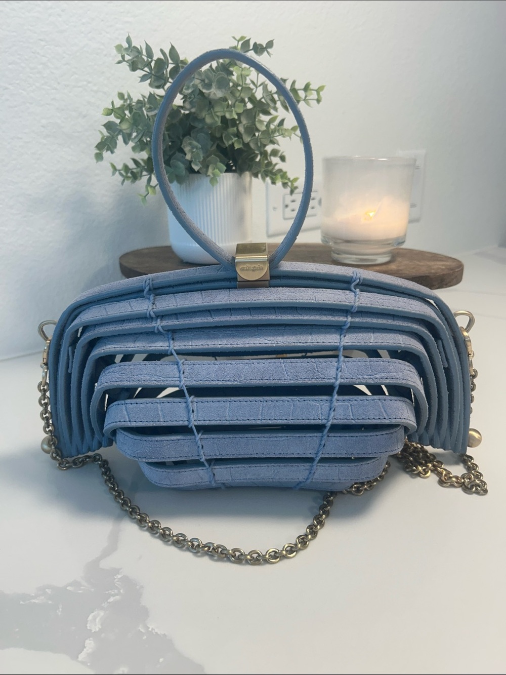 Gently used Leather blue crossbody Cult Gaia bag - Picture 3 of 4